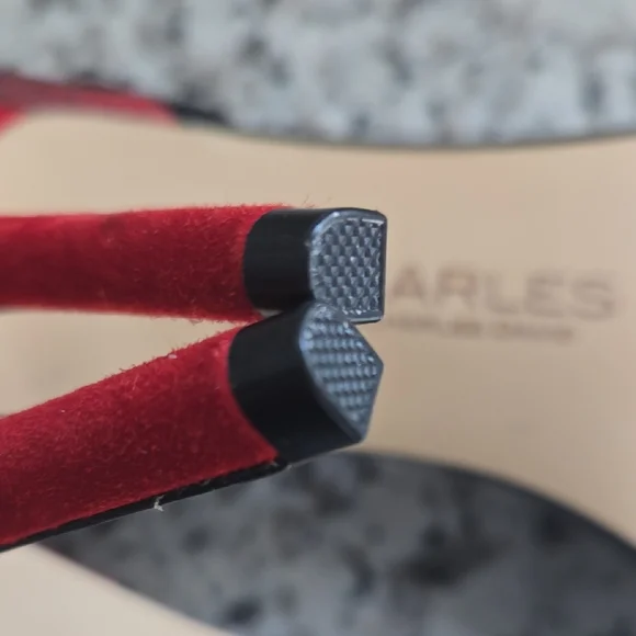 Charles David Black and Red Strappy Heels - Picture 9 of 9
